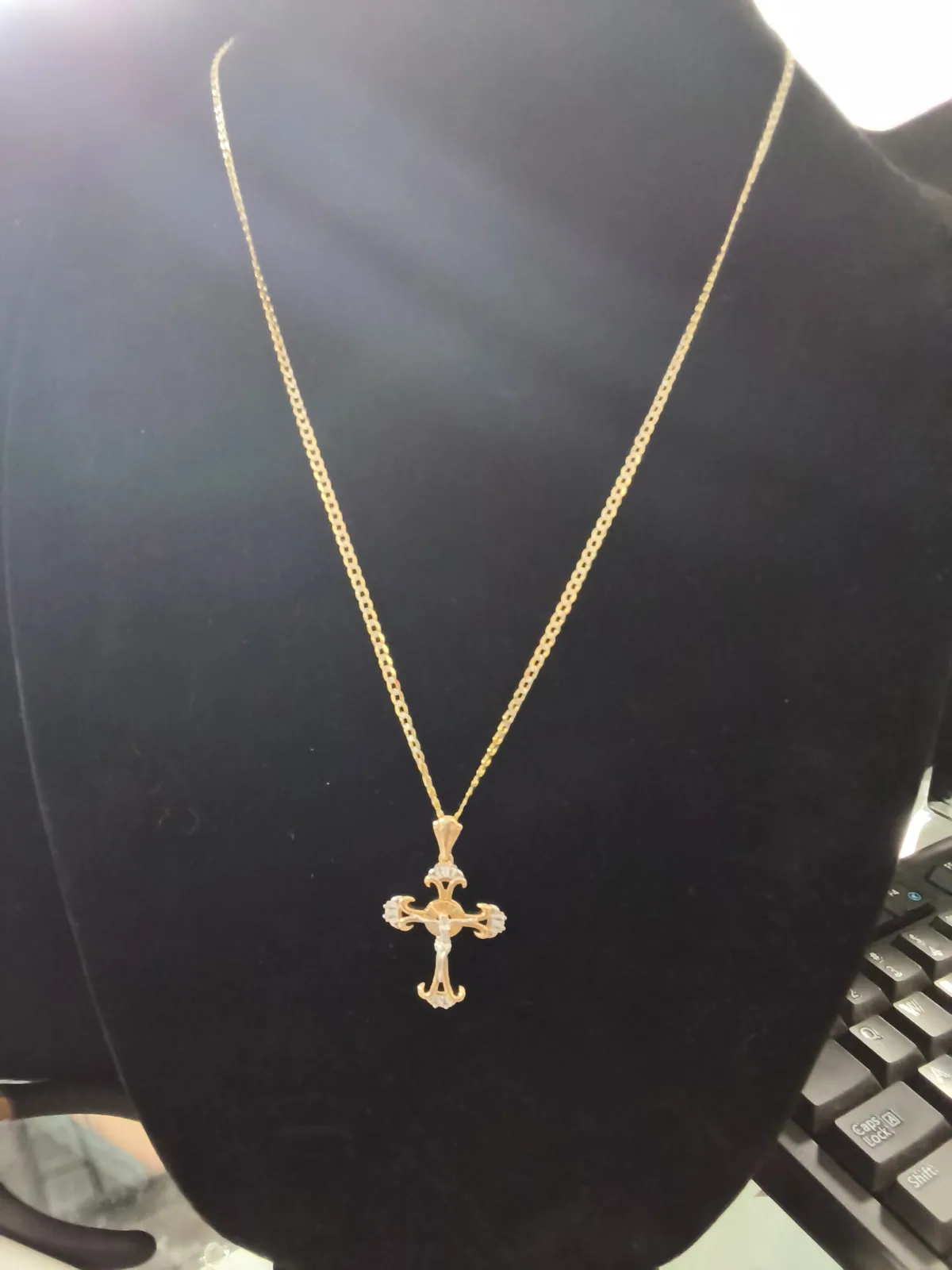 Filigree Cross Pendant Chain