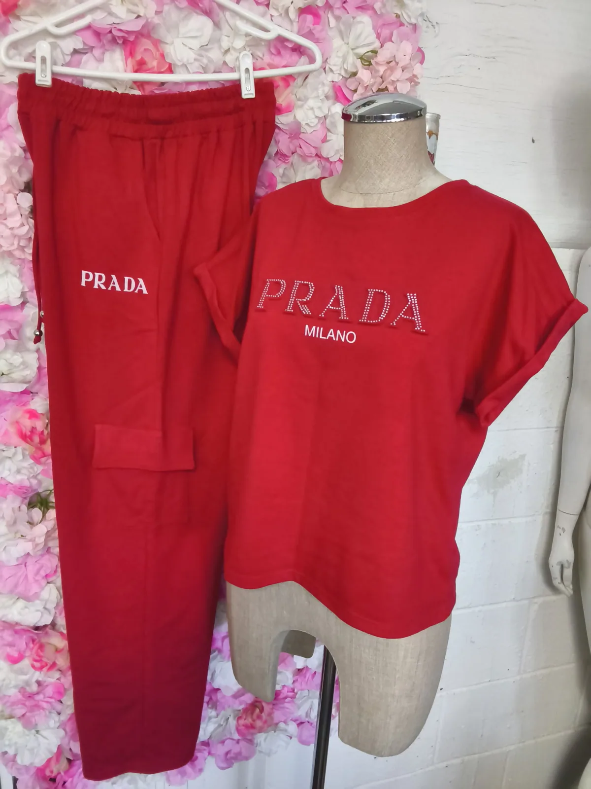 Red Two-Piece Lounge Set